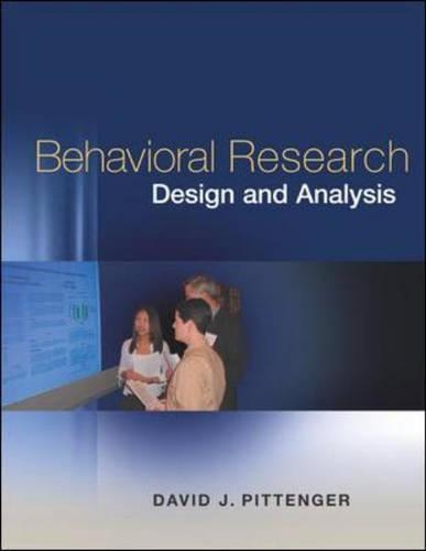 Behavioral Research Design and Analysis