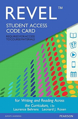 Revel for Writing and Reading Across the Curriculum -- Access Card