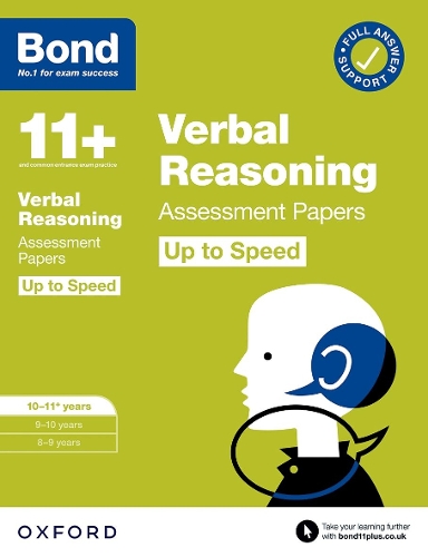 Bond 11+ Verbal Reasoning Up to Speed Assessment Papers with Answer Support 10-11 years: Ready for the 2026 exam (for GL Assessment & other 11 plus exams)
