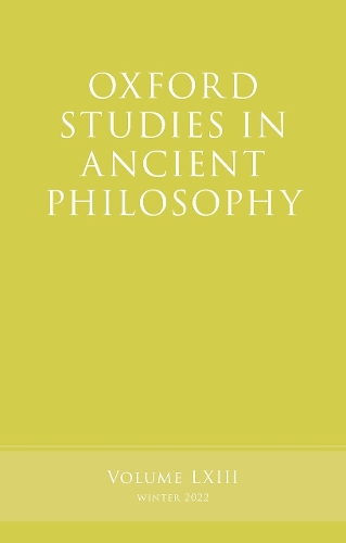 Oxford Studies in Ancient Philosophy, Volume 63