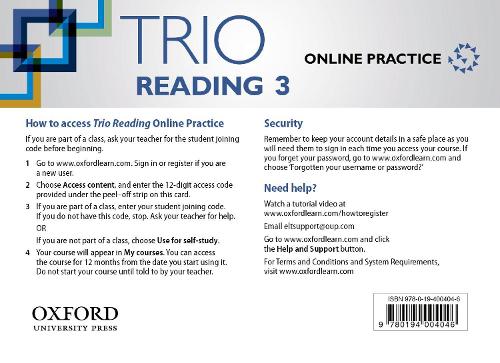 Trio Reading: Level 3: Online Practice Student Access Card