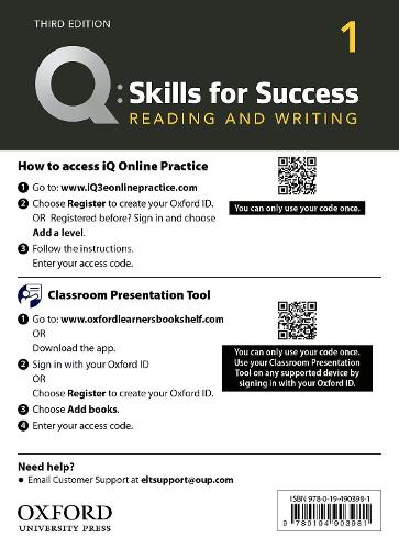 Q: Skills for Success: Level 1: Reading and Writing Teacher's Access Card