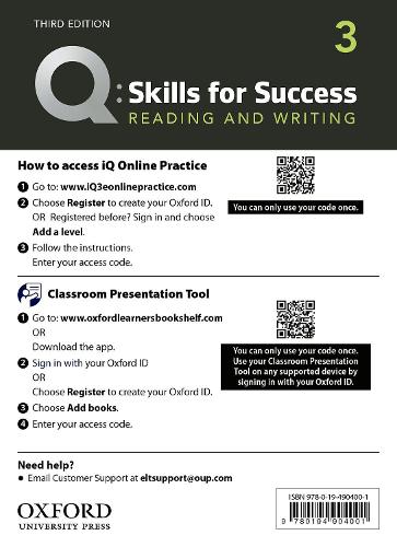 Q: Skills for Success: Level 3: Reading and Writing Teacher's Access Card