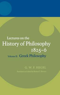 Hegel: Lectures on the History of Philosophy 1825-6