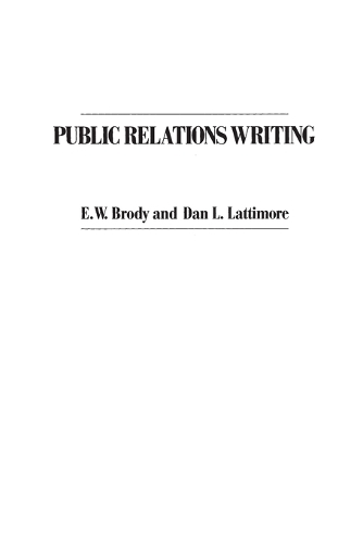 Public Relations Writing