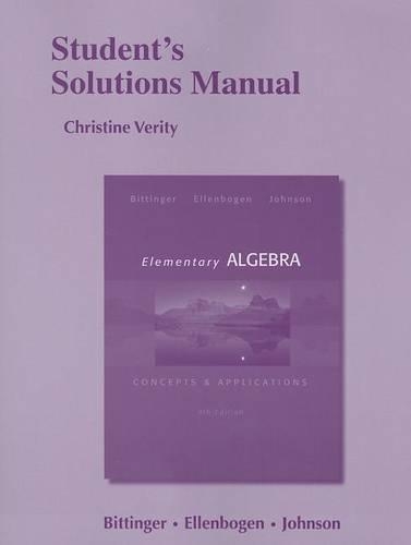 Student's Solutions Manual for Elementary Algebra