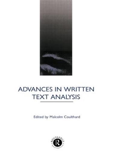 Advances in Written Text Analysis