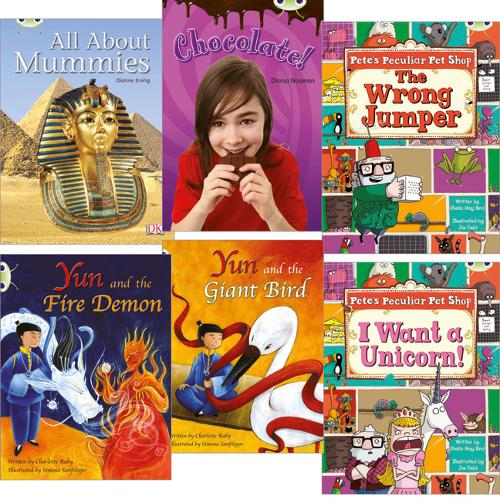 Learn to Read at Home with Bug Club: Purple Pack (Pack of 6 reading books with 4 fiction and 2 non-fiction)