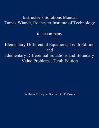 Instructor's Solution Manual to Accompany Elementary Differential Equations