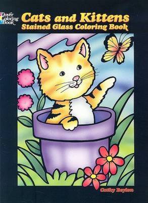 Cats and Kittens Stained Glass Coloring Book