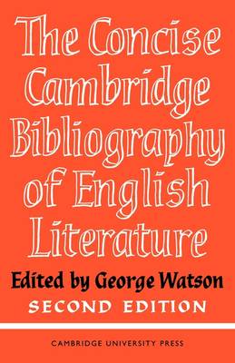 The Concise Cambridge Bibliography of English Literature, 600–1950