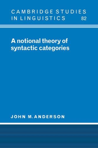 A Notional Theory of Syntactic Categories