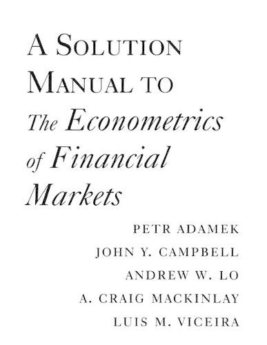 The Econometrics of Financial Markets