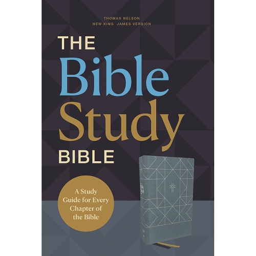 NKJV, The Bible Study Bible, Cloth over Board, Blue, Comfort Print