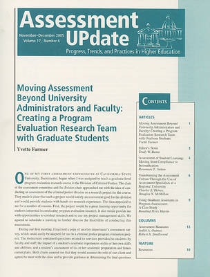 Assessment Update Volume 17, Number 6 November-december 2005