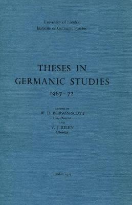 Theses in Germanic Studies 1962-67
