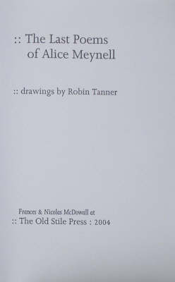 The Last Poems of Alice Meynell