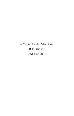 A Mental Health Manifesto