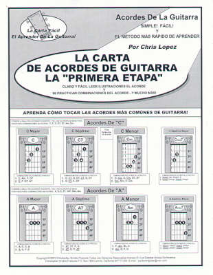 La Carta De Acordes De Guitarra La "Primera Etapa": Aprenda Como Tocar Las Acordes Mas Comunes De Guittara!