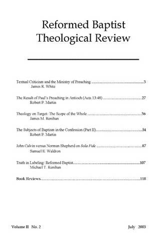 Reformed Baptist Theological Review II