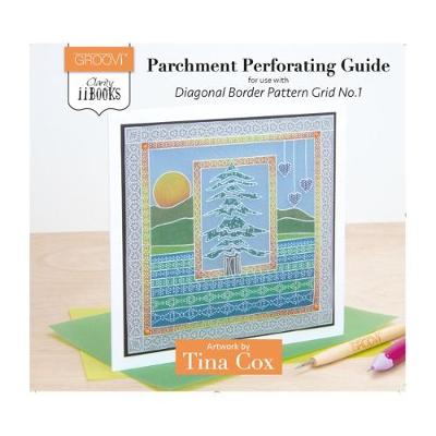 Parchment Perforating Guide for use with Diagonal Border Pattern Grid No.1