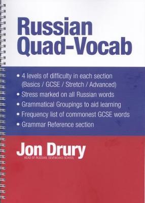 Russian Quad-Vocab: A Vocabulary Book for Beginners and Intermediate Learners, with Individual Topics Sorted into Four Levels of Difficulty