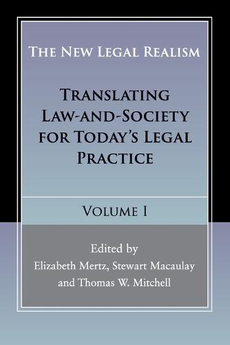 The New Legal Realism: Volume 1