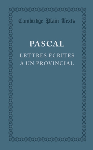 Lettres écrites a un provincial