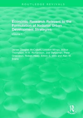Economic Research Relevant to the Formulation of National Urban Development Strategies