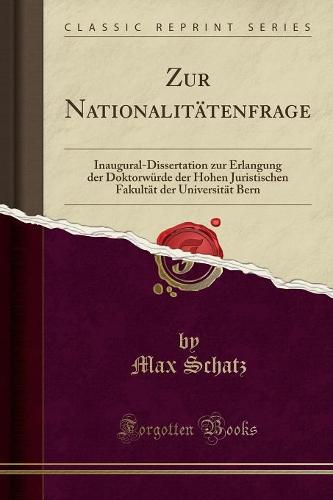 Zur Nationalitatenfrage