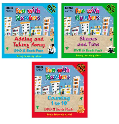 Fun with Numbers 3 in 1 pack (Counting, Adding, Shapes&Time)
