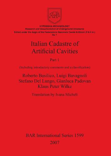 Italian Cadastre of Artificial Cavities Part 1