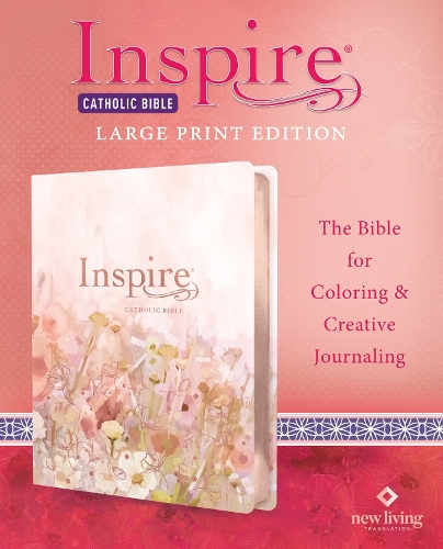 Inspire Catholic Bible NLT Large Print (Leatherlike, Pink Fields with Rose Gold)