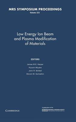Low Energy Ion Beam and Plasma Modification of Materials