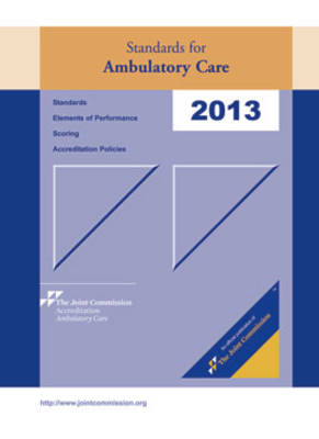 2013 Standards for Ambulatory Care