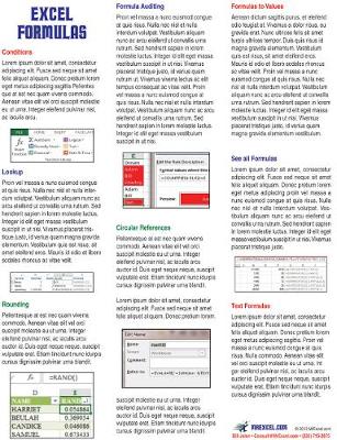 Excel Formulas Laminated Tip Card