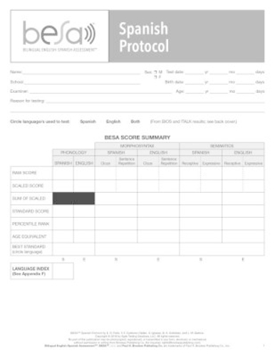 Bilingual English-Spanish Assessment™ (BESA™): Spanish Protocol
