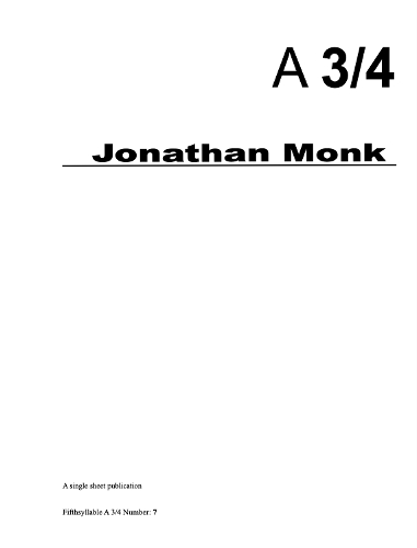 A 3/4 Issue 7. Jonathan Monk