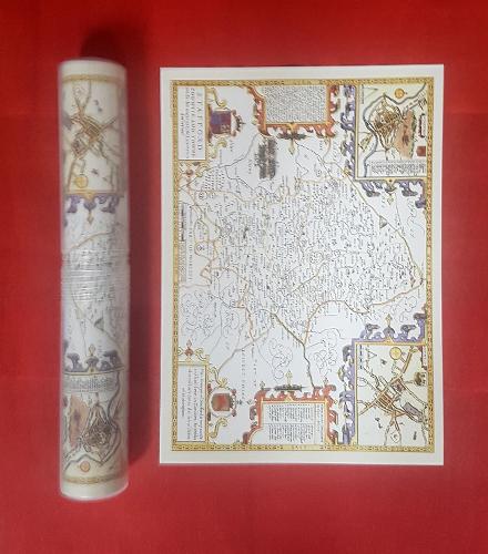 Staffordshire 1611 by John Speed - Old Map Supplied Rolled in a Clear Two Part Screw Presentation Tube - Print Size 45cm x 32cm