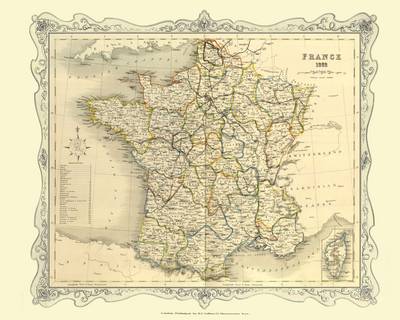 H Collins Map of France 1852