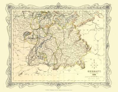 H Collins Map of Southern Germany 1852