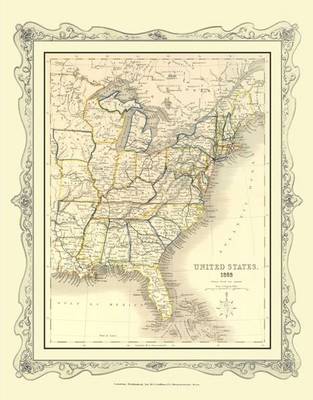 H Collins Map of United States 1852