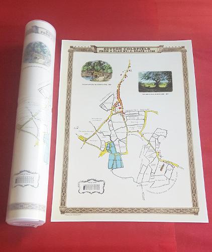 Sutton Coldfield 1765 - Old Map Supplied Rolled in a Clear Two Part Screw Presentation Tube - Print size 45cm x 32cm