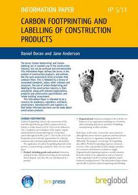 Carbon Footprinting and Labelling of Construction Products