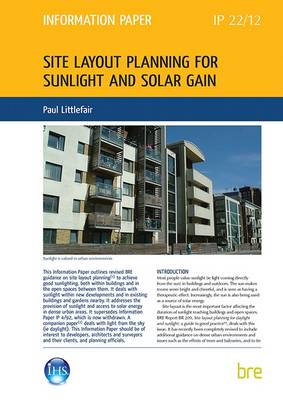 Site Layout Planning for Sunlight and Solar Gain