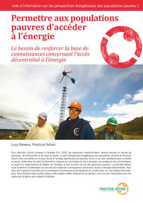 Permettre aux populations pauvres d’accéder à l’énergie