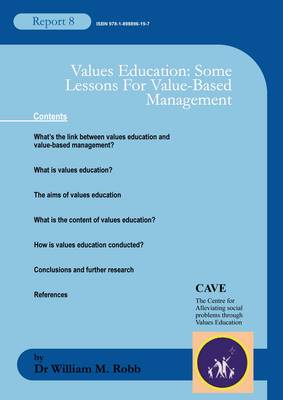 Values Education: Some Lessons for Value-based Management