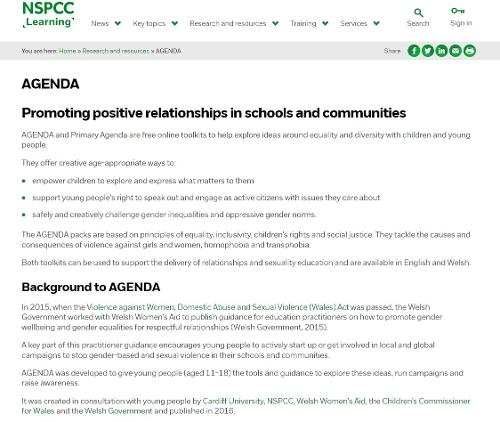 Primary AGENDA: Supporting children in making positive relationships matter
