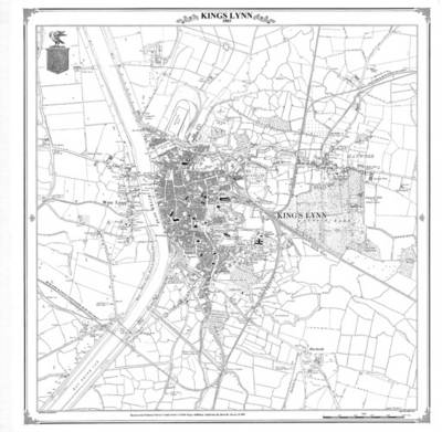 Kings Lynn 1883 Heritage Cartography Victorian Town Map