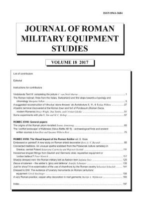 Journal of Roman Military Equipment Studies Vol 18 (2017)
